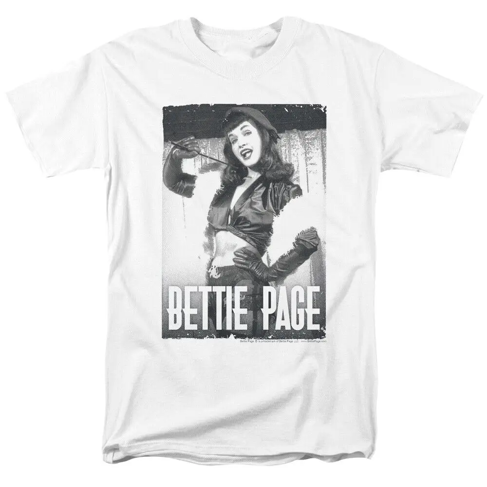 Bettie Page Fancy T Shirt Licensed 1950\'s Queen Of Pinups Model White