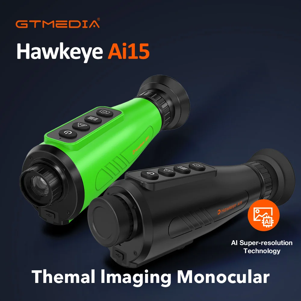 GTmedia-Monoculaire d'imagerie thermique Ai15, résolution de capteur HD, espace de stockage de 32 Go intégré, batterie de grande capacité 4000ma