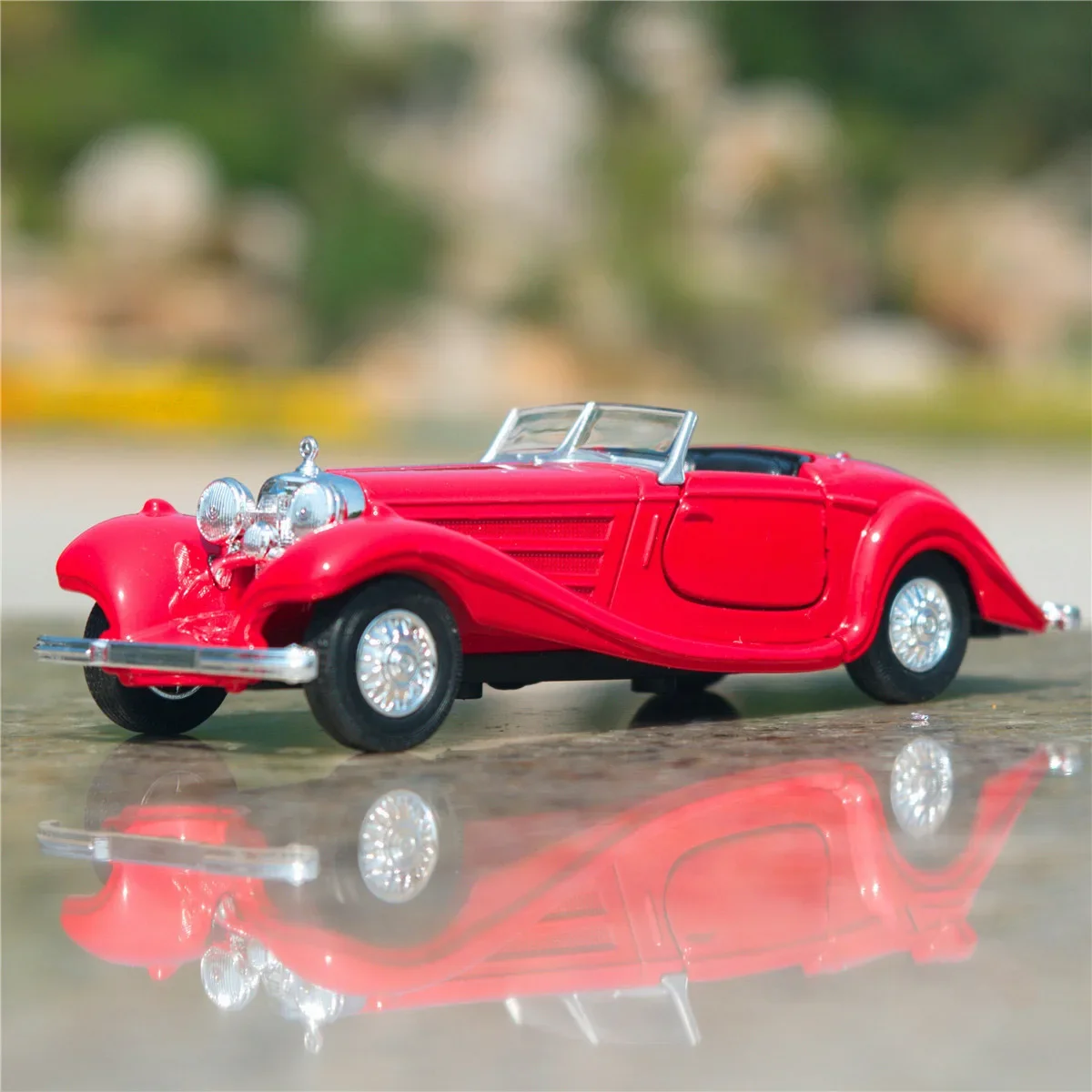 WELLY-Modèle de voiture en alliage moulé sous pression pour enfants, 1:36, 1936, Mercedes Benz 500K, jouet classique en métal, nervure arrière, collection de simulation, cadeau