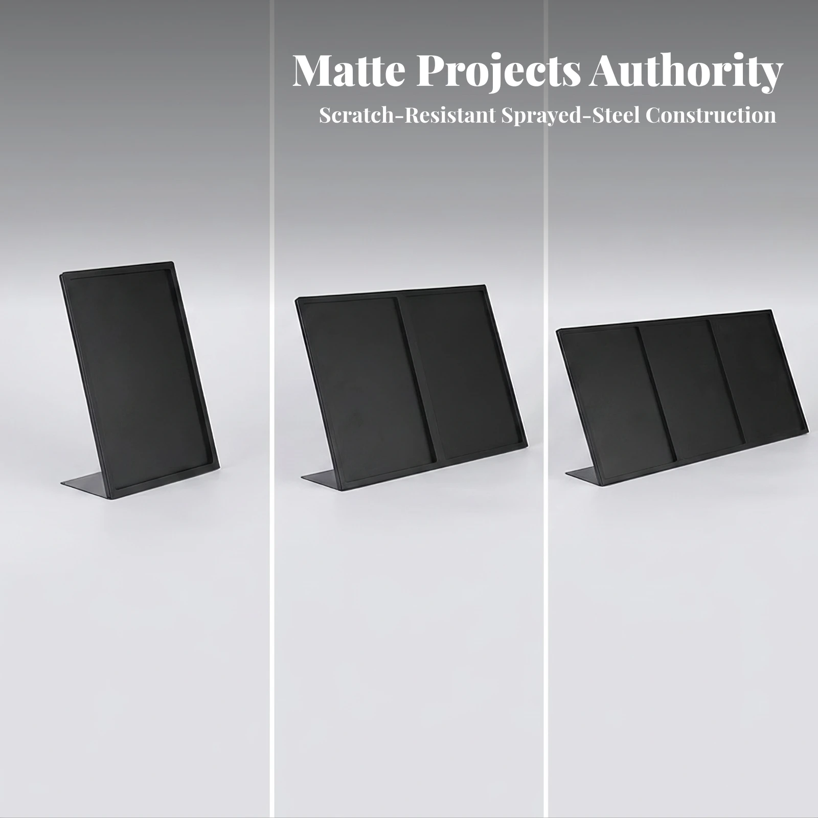 Sign Holder Tabletop Menu Holder Display Stand with Support Leg Metal Angled for Restaurants, Countertop, Reception Desk