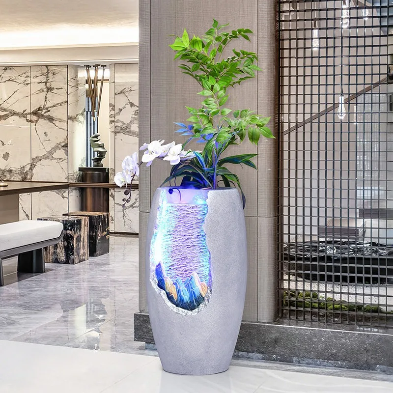 Modern Luxury Flowing Ornaments Circulating Water Fountain Living Room Floor Decoration