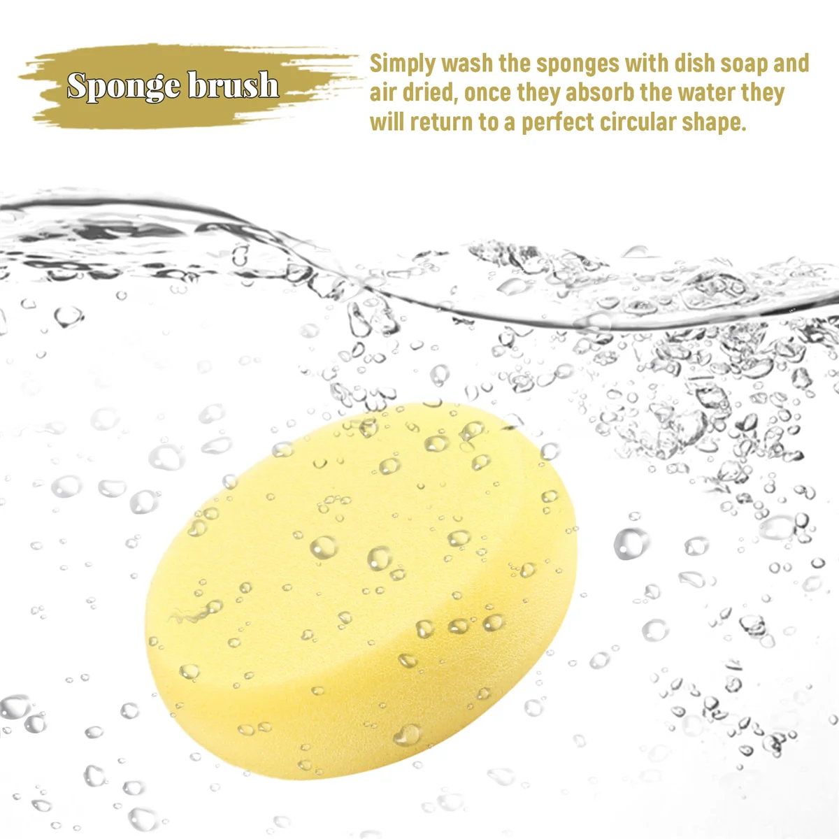 10Pcs Round Synthetic Artist Paint Sponge Craft Sponges for Painting Pottery Watercolor Art Sponges Yellow 2.75inch