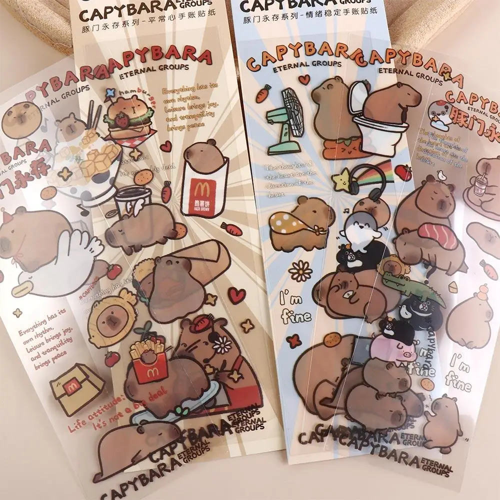 Animals Capybara Capybara Guka Stickers Waterproof DIY Sticker Capybara Stickers Toy DIY Brown Animals Stickers Phone Decor