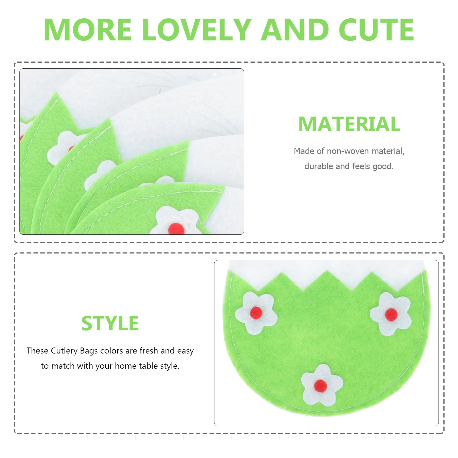 

8Pcs Rabbit Head Easter Cutlery Bags Tableware Pouch Lightweight Fork Cutter Holders Dining Party Accessory Cutlery Holder