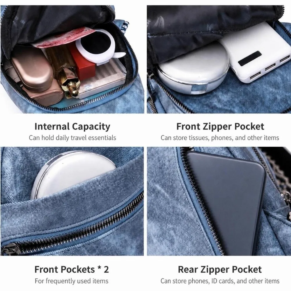 Casual PU Leather Chest Bags Versatile Portable Sling Packs Soft Crossbody Bags For Men