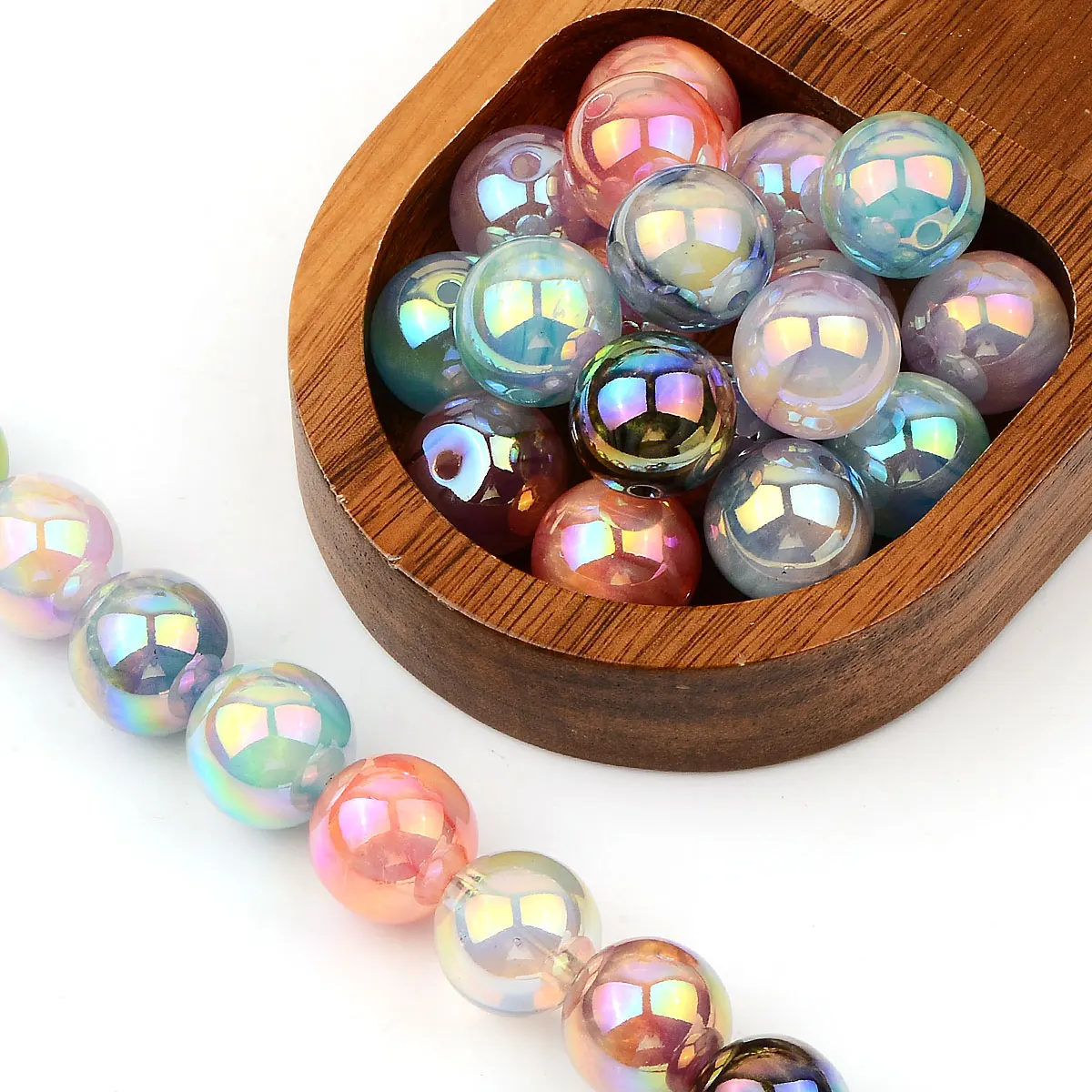 10pcs 1.6cm Random Color Mix Marble Color Round Shape Resin Ball Acrylic Beads DIY Bracelet Necklace Beaded Material Accessories