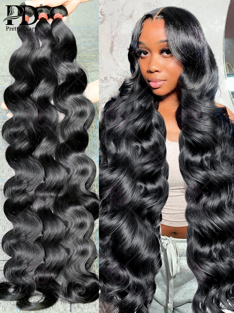 24 26 28Inch Brazilian Body Wave Human Hair Bundles Remy Hair water wave bundles Weaves Deals Wholesale tissage 10A 1/2/3/4 Bund