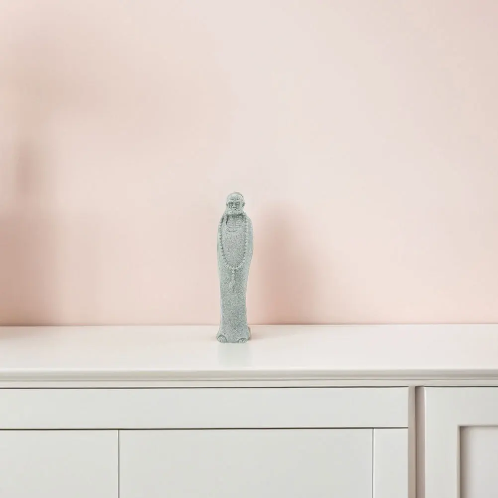 

2Pcs Mini Buddha Statues Sandstone Monk Sculptures Zen Garden Bonsai Decoration Micro Landscape Accessory Home Desktop Ornament