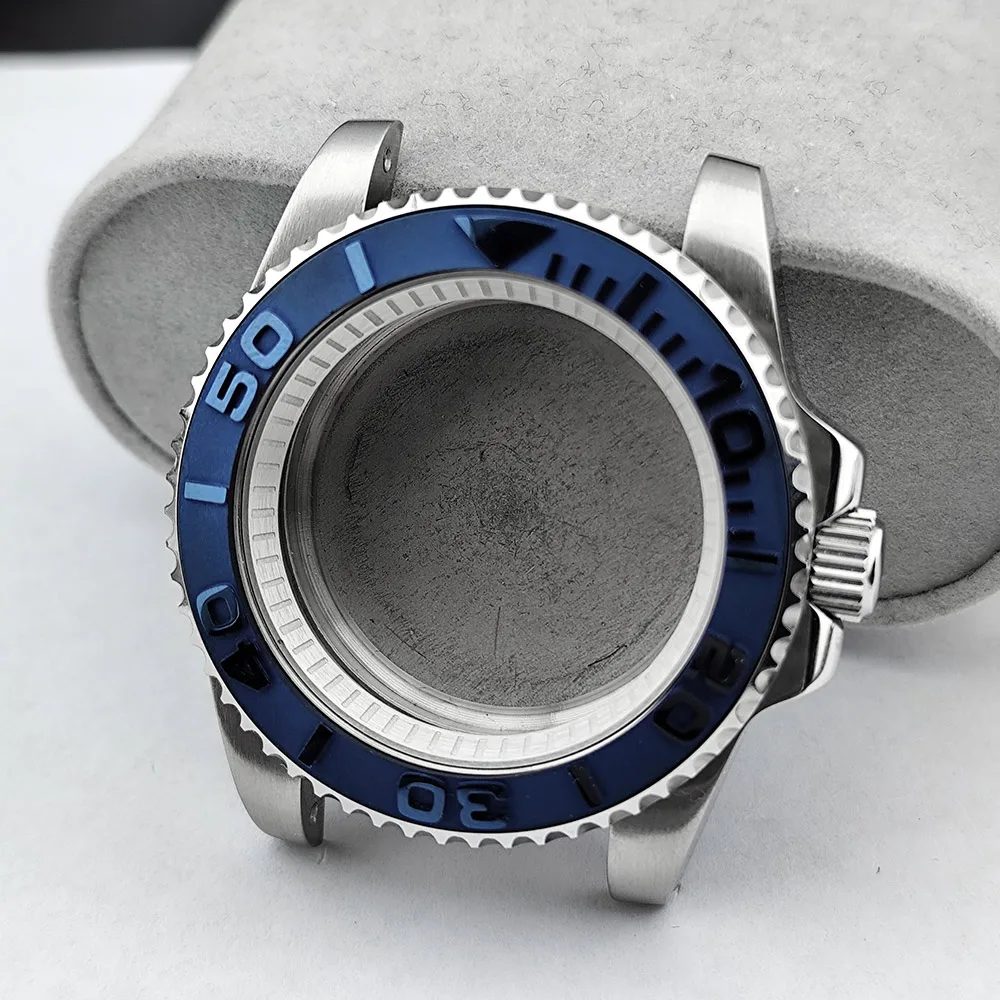 40,5mm Edelstahlgehäuse passend für NH35/NH36 Uhrwerk, Saphirglas, Ersatzteile, Zubehör, Silber, Schwarz, Roségold, Yacht-Uhrenbox – Detail 8