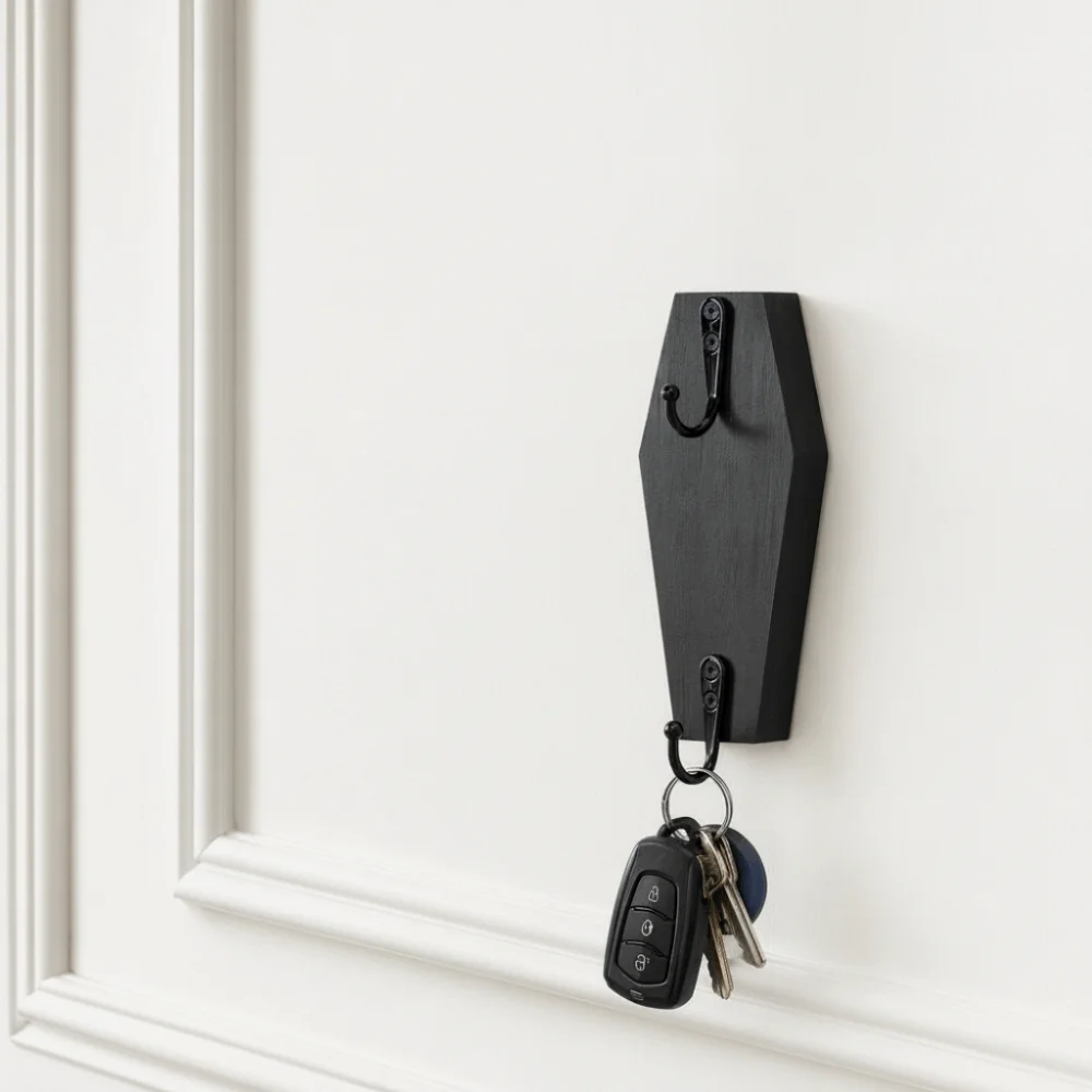 Wooden Door Hanger Hooks No-drill Traceless Design Wall Mounted Hanger Key Hangers Sticky Hooks Door Storage Hook Entrance