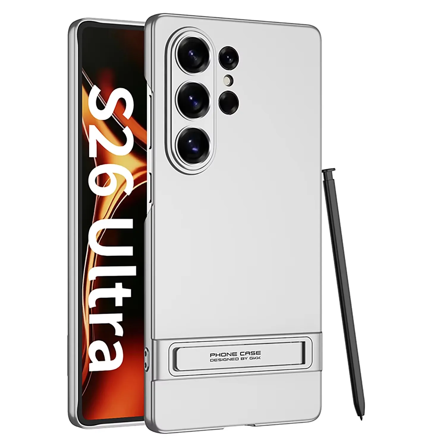 

Luxury Case For Samsung Galaxy S26 Ultra S26Ultra 5G Ultra-Thin Skin-Friendly Bracket Shockproof Hard Back Cover Accessories