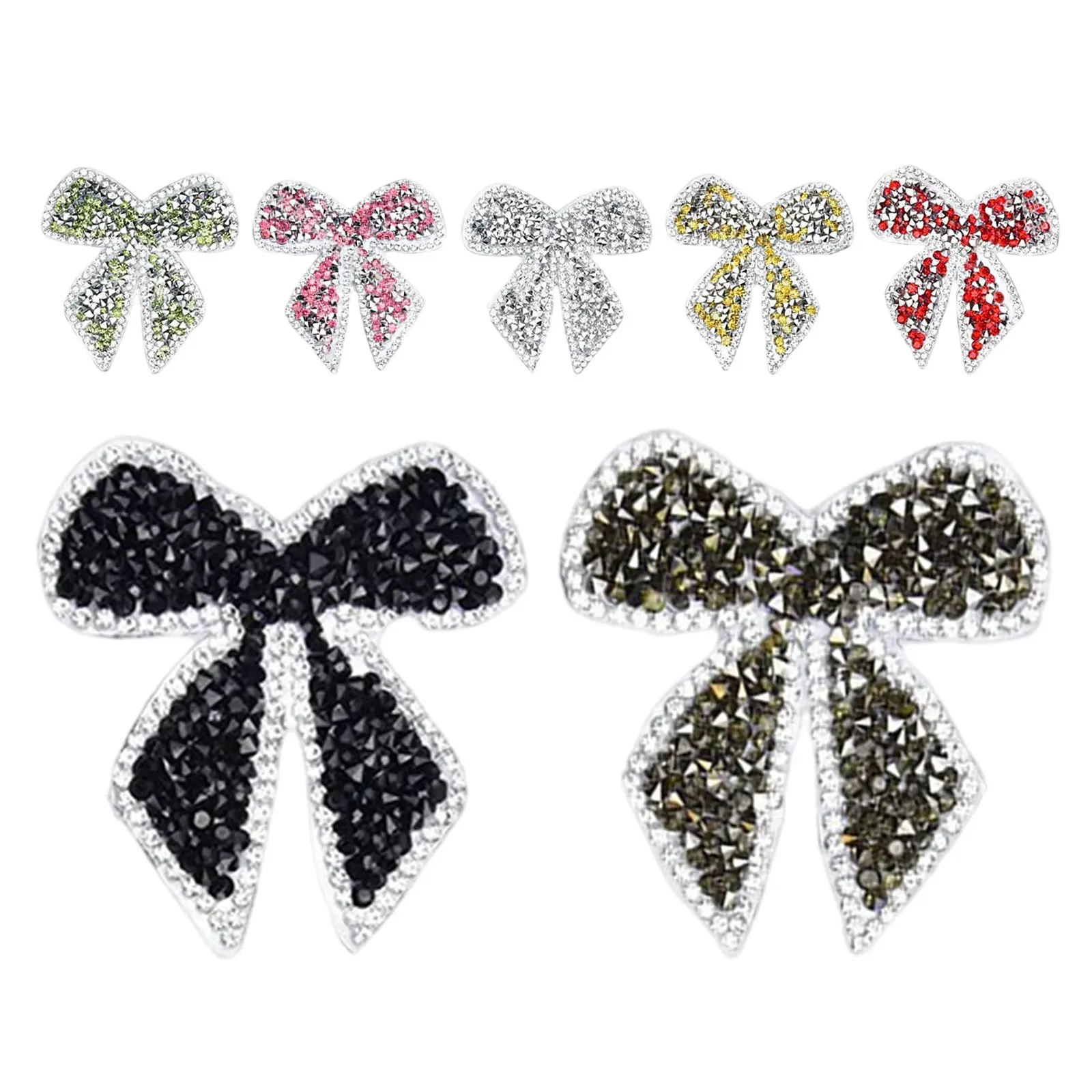 7 Piezas de Parches Termoadhesivos de Lazo Bordado con Pedrería y Brillo, Apliques de Lazo para Costura DIY en Ropa, Vaqueros, Chaquetas y Sombreros