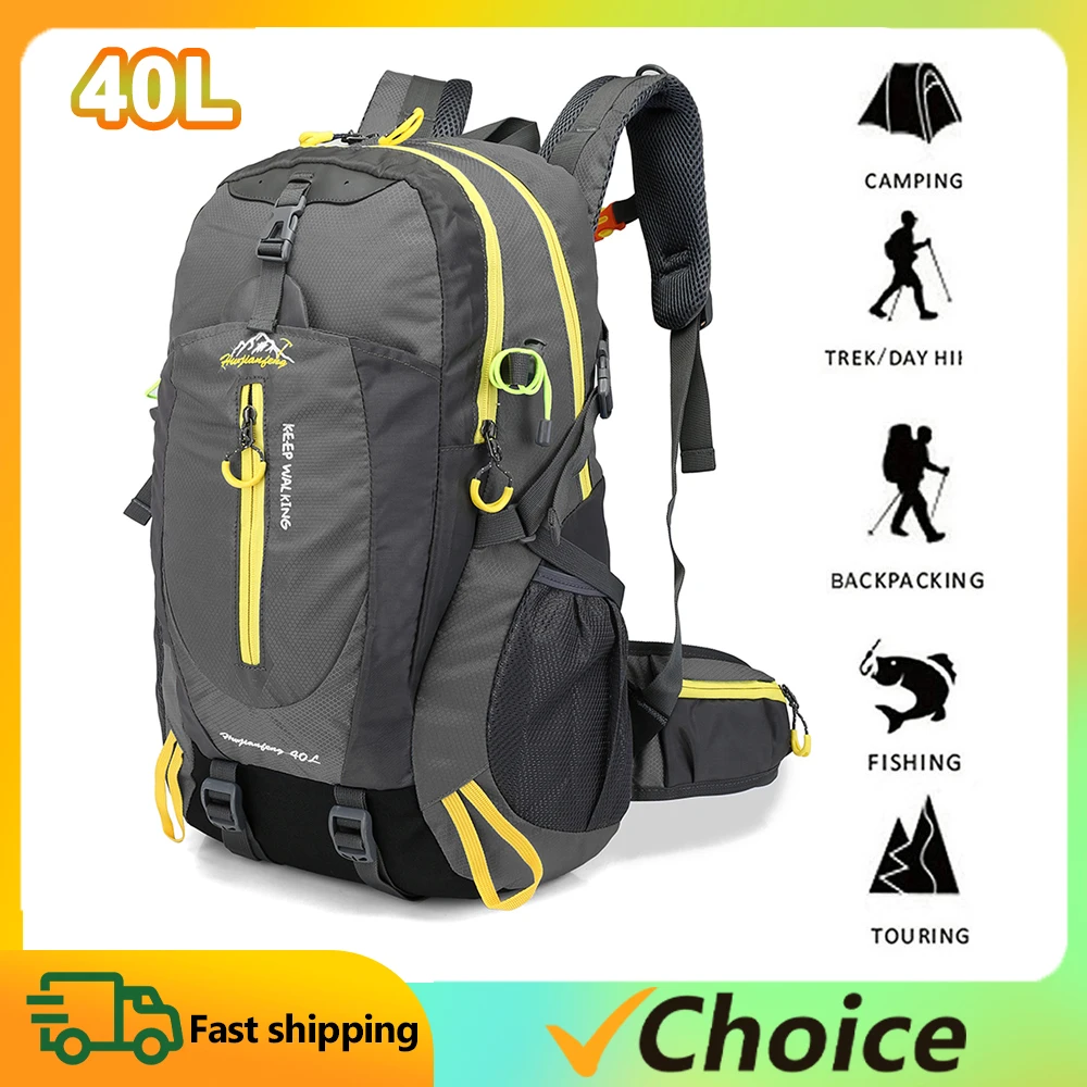 40L BackPack LargeCapacity Water Resistant Outdoor Travel Backpack Camp Hike Waterproof Laptop Daypack Trekking Climb Back Bags