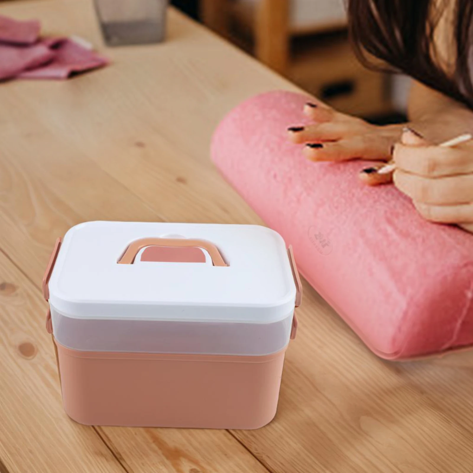 26*20*18 سنتيمتر مسمار الفن صندوق تخزين أداة متعددة الوظائف صندوق تخزين سعة كبيرة المنظم أنيقة مساحة العمل إضافة