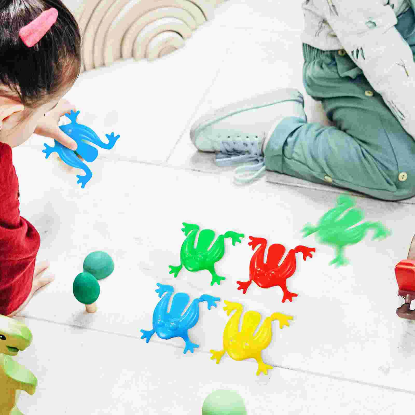 16 Pcs Leap Toy Assorted Colors Elasticity Game Plastic Small outside Kids Toys