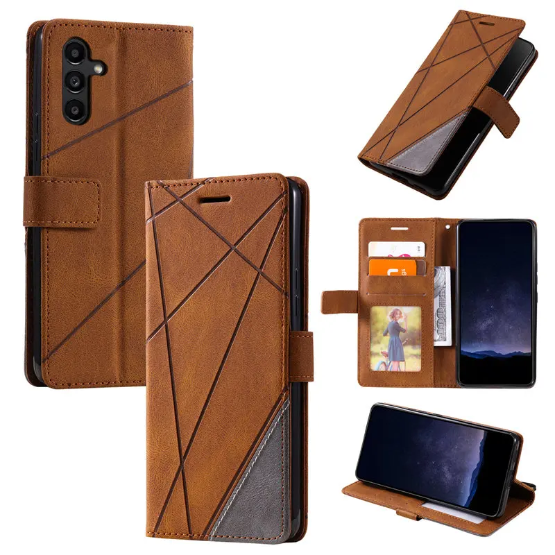 Leather Case For Samsung Galaxy S24 S23 Ultra S22 Plus S21 S30 S20 FE A05S A13 A14 A15 A34 A51 A52 A53 A54 Flip Wallet Cover