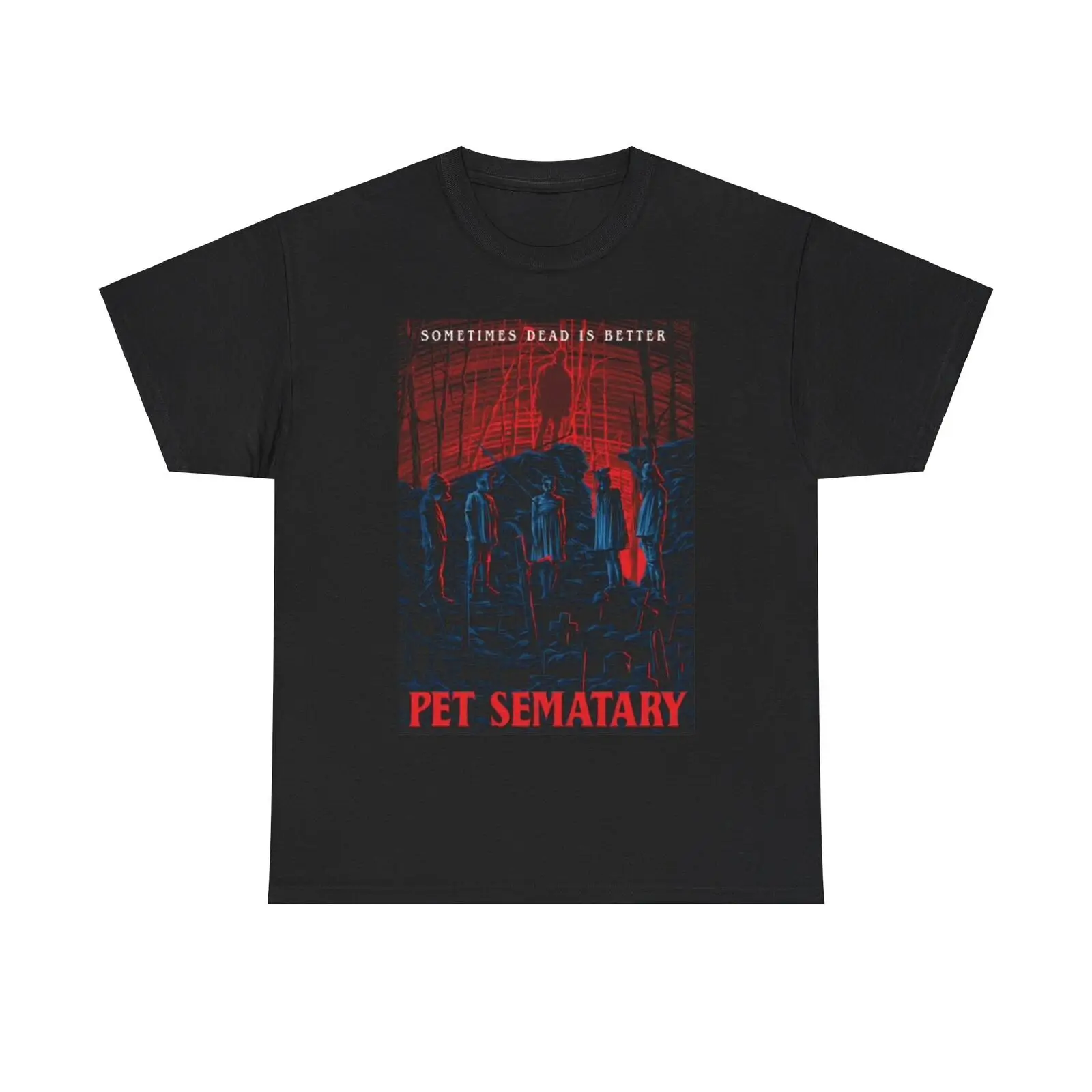 Pet Sematary T Shirt Retro Movie Poster Horror King Scary Heavy Cotton