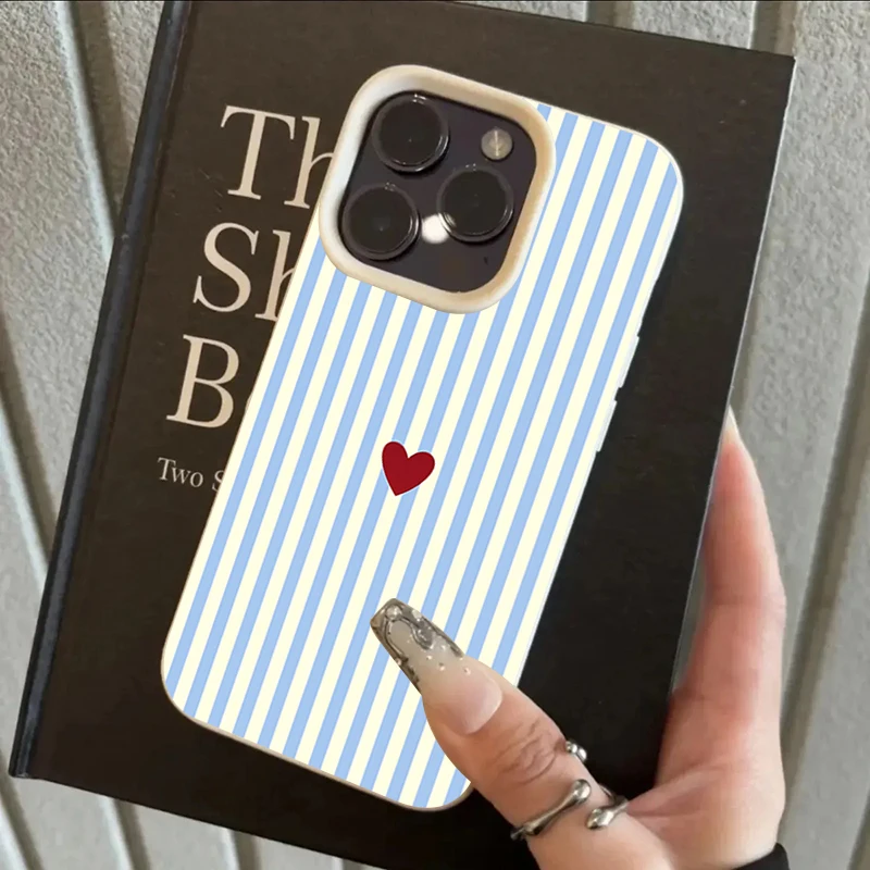 Funda fresca con patrón de corazones pequeños INS para iPhone 17 16 15 14 Pro Max 13 12 11 XS X XR 7 8 Plus 16E 17E 17 Air 4