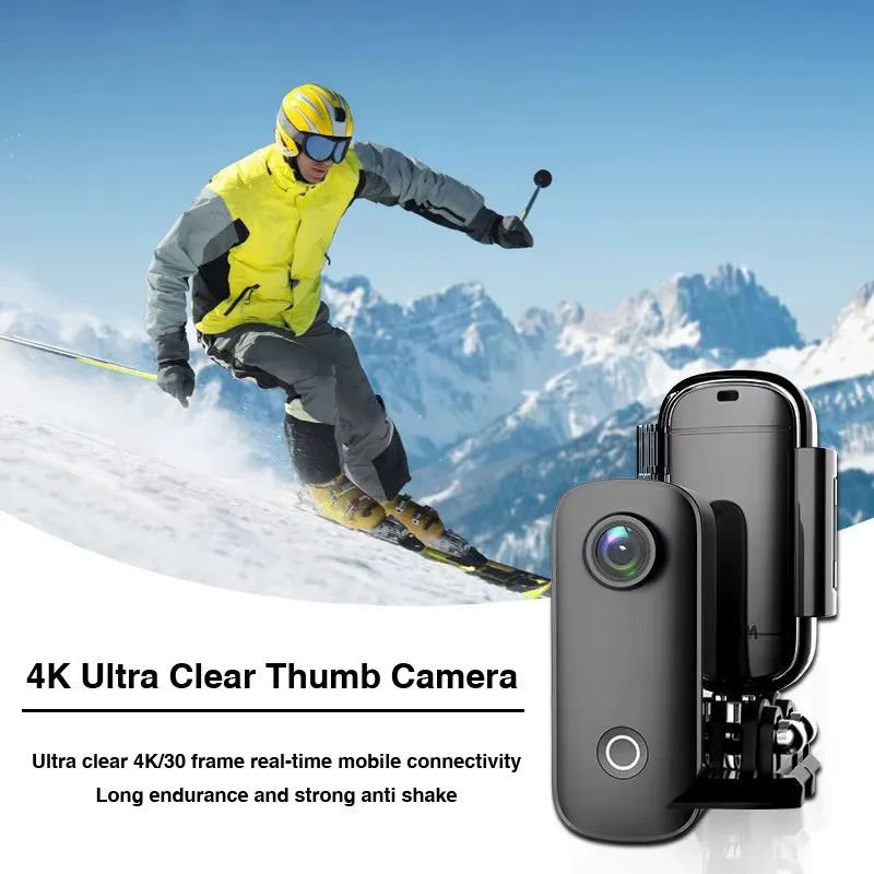 C100 + Duimcamera C100Plus SJCAM Pocket Body Camera 4K Waterdichte Mini Action Cam voor Sport, rijden
