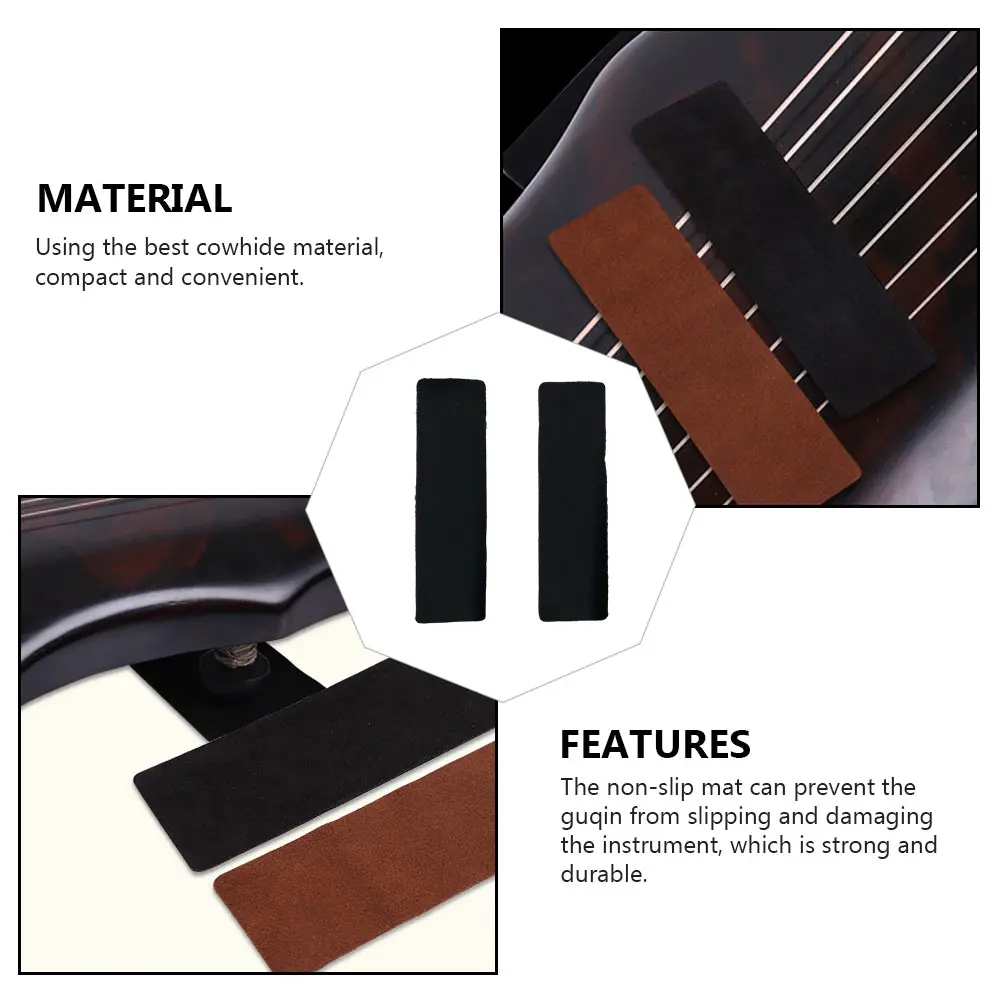 

2Pcs Guqin Non slip Mat Cowhide Anti skid Pad Instrument Accessory Durable Floor Protector Strong Grip Quality Guarantee Retro