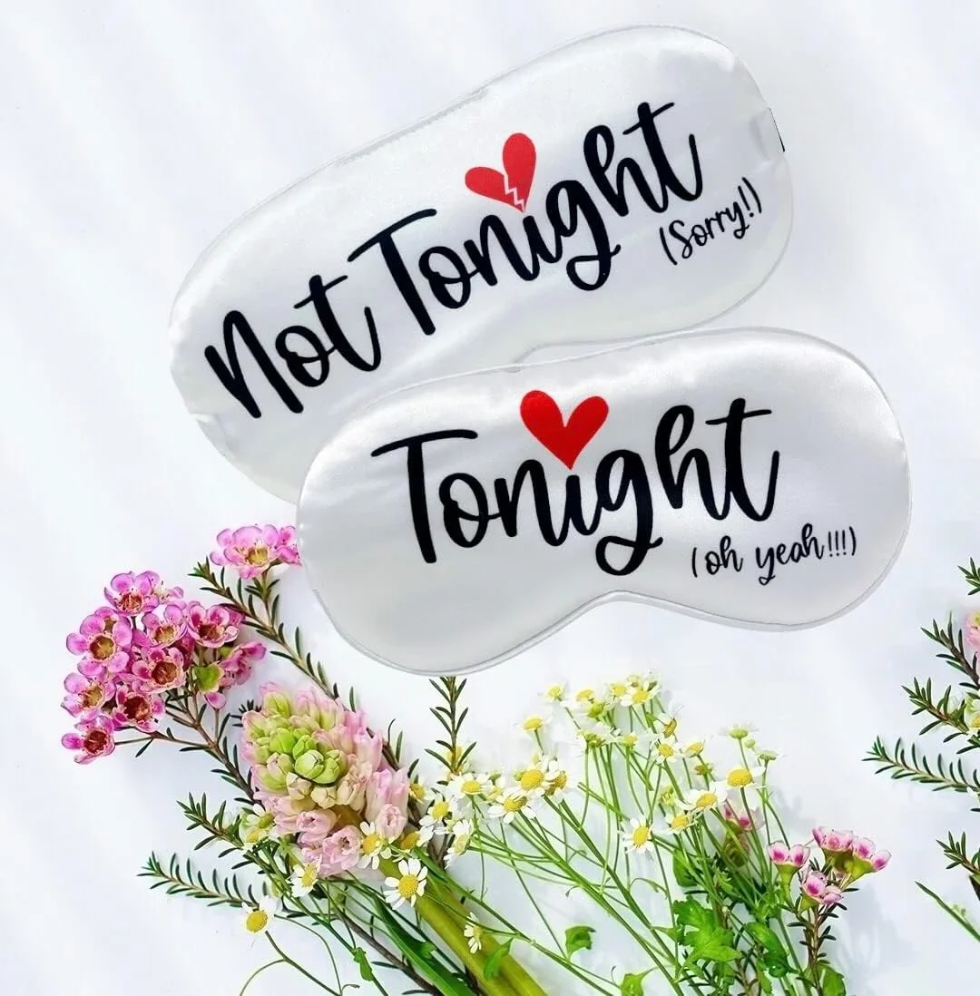 Hen Party Must-Have – Funny Reversible Sleeping Mask with Tonight/Not Tonight Print for New Couple Bachelor Hen Party Decoration