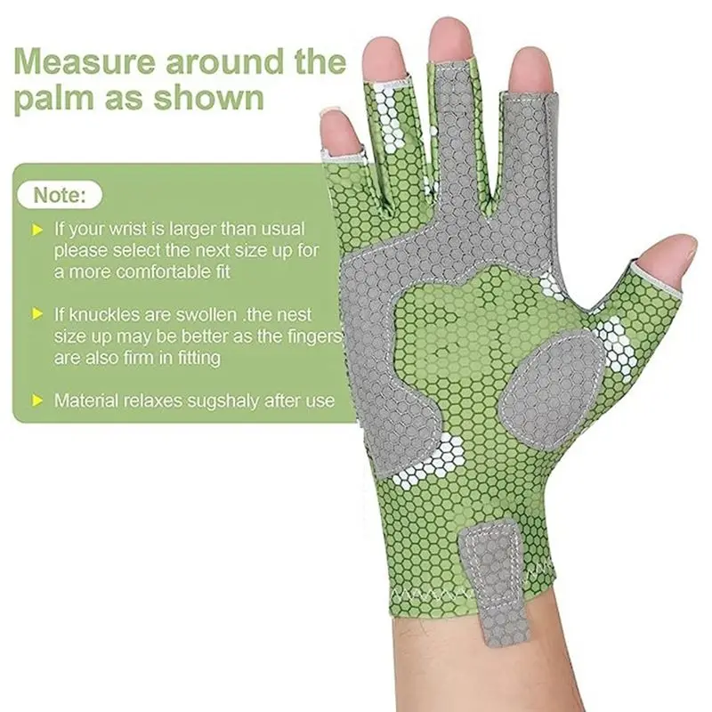 ABJX Fishing Gloves with Silicone Anti-Slip Design - Comfortable, Breathable Fishing Gloves with Sunny Protection,Green DROP SHI