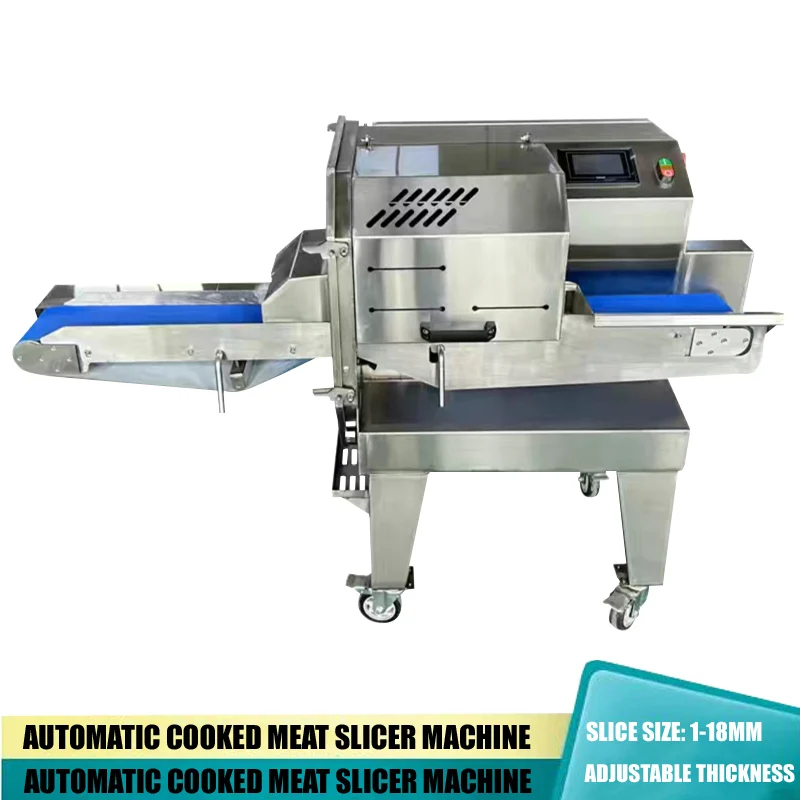 Commercial Fully Automatic Electric Braised Meat Cutting Machine For Sausages Braised Beef Barbecue Cooked Meat Slicing Machine