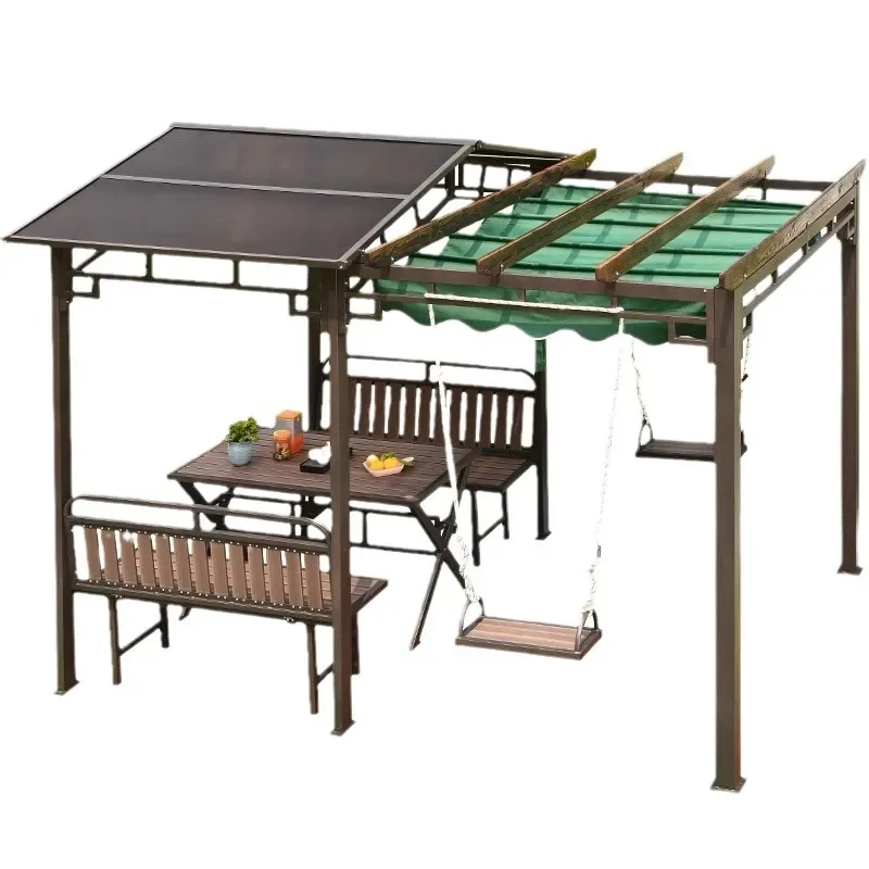For Outdoor Single Grape Stand Gazebo Tent Courtyard Climbing Vine Support Swing Villa Yard Awning Pavilion Durable Metal