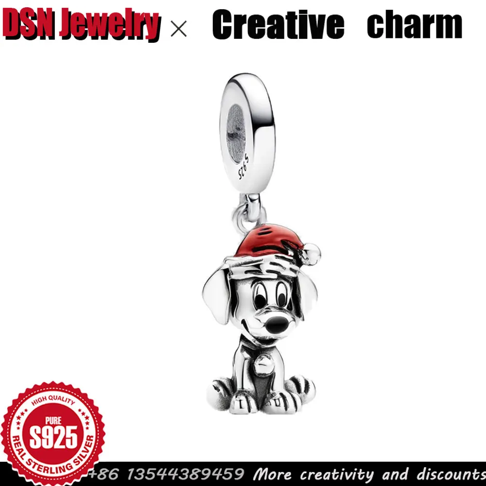 

DSN Jewelry creative 925 Sterling Silver Charm Customizable pendant Christmas Pet Puppies Charms Original DIY Beads Fine Jewelry