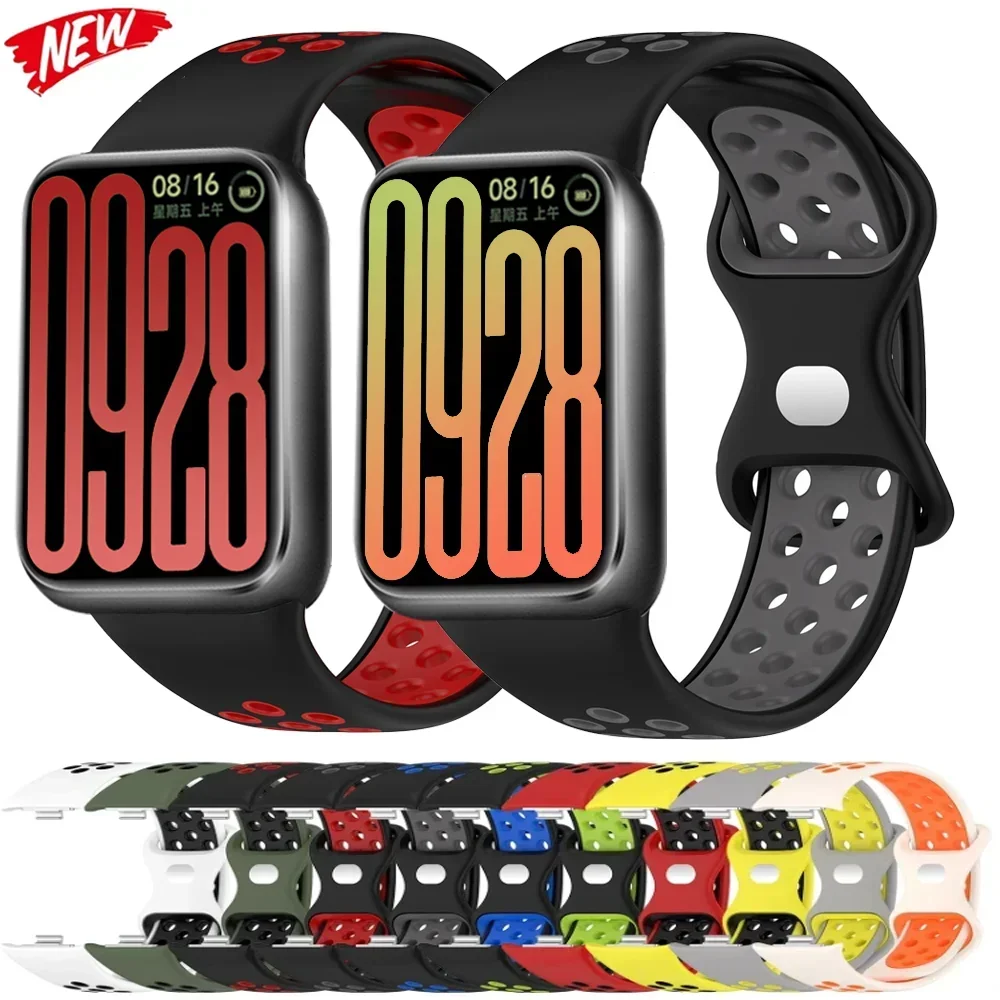 Correa deportiva de silicona para Redmi Watch 4, 5, repuesto de pulsera transpirable, accesorios para Xiaomi Band 9 8 Pro