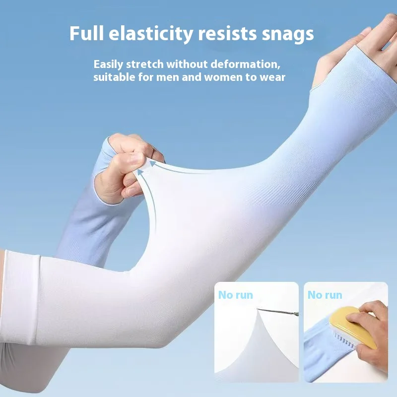 Mangas de brazo de seda de hielo de colores mezclados UPF 50+ protección solar estilo Unisex fresco y transpirable para deportes al aire libre de verano protección UV