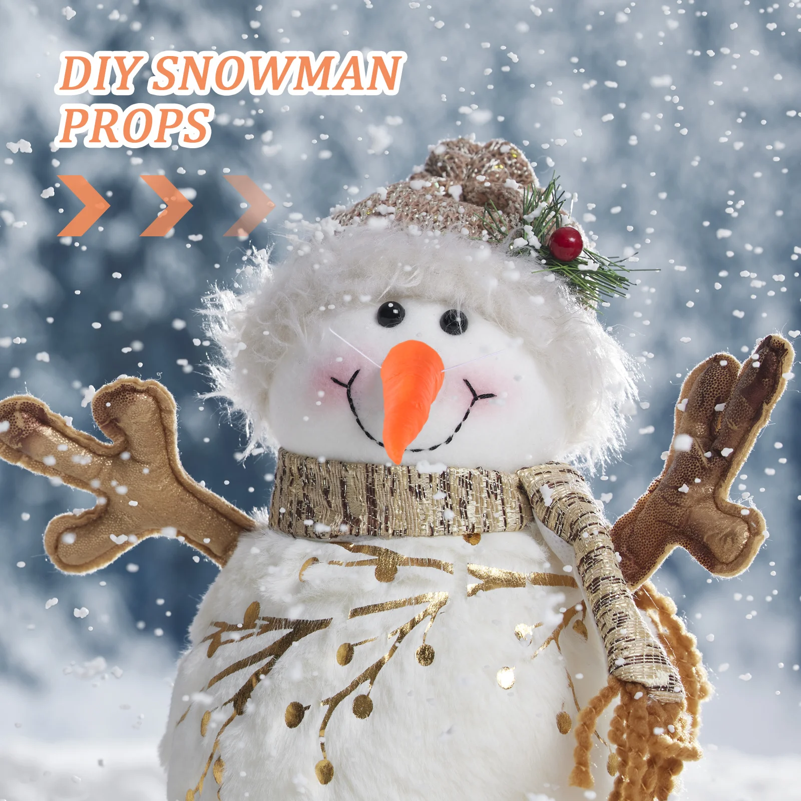 

3Pcs Carrot Nose Props Reusable Washable Snowman Decorating Tool for Christmas Snowman Themed Party Accessory Set