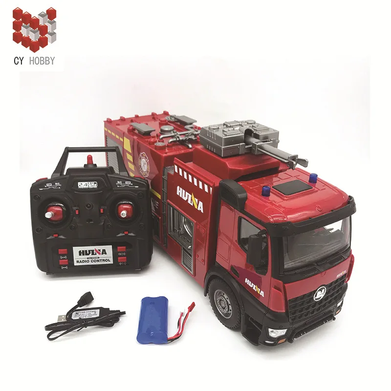 Huina 562 1:14 Proportion Box Type Sprinkler Fire Truck Simulation Model By Toy Car Toy For Children Fire Engine Birthday Gifts