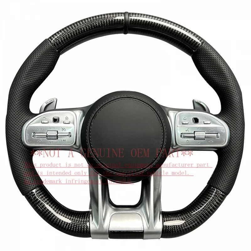 For Mercedes Benz AMG Carbon Fiber Steering Wheel Assembly Horn Cover A Class C E S GLC GLE