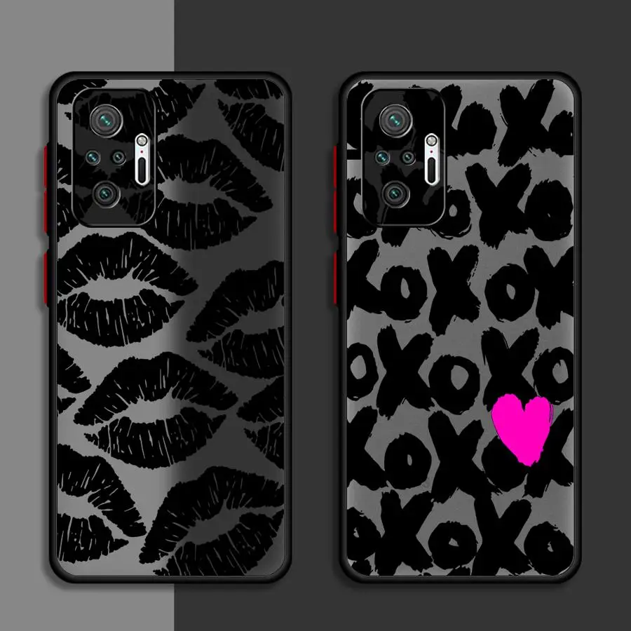 Sexy Girl Red Black Lips Kiss Phone case for Xiaomi Mi 11 Lite 5G 11T 12 12X 12T Pro X3 NFC Pro X4Pro5G X4NFC5G X5 5G Poco C40