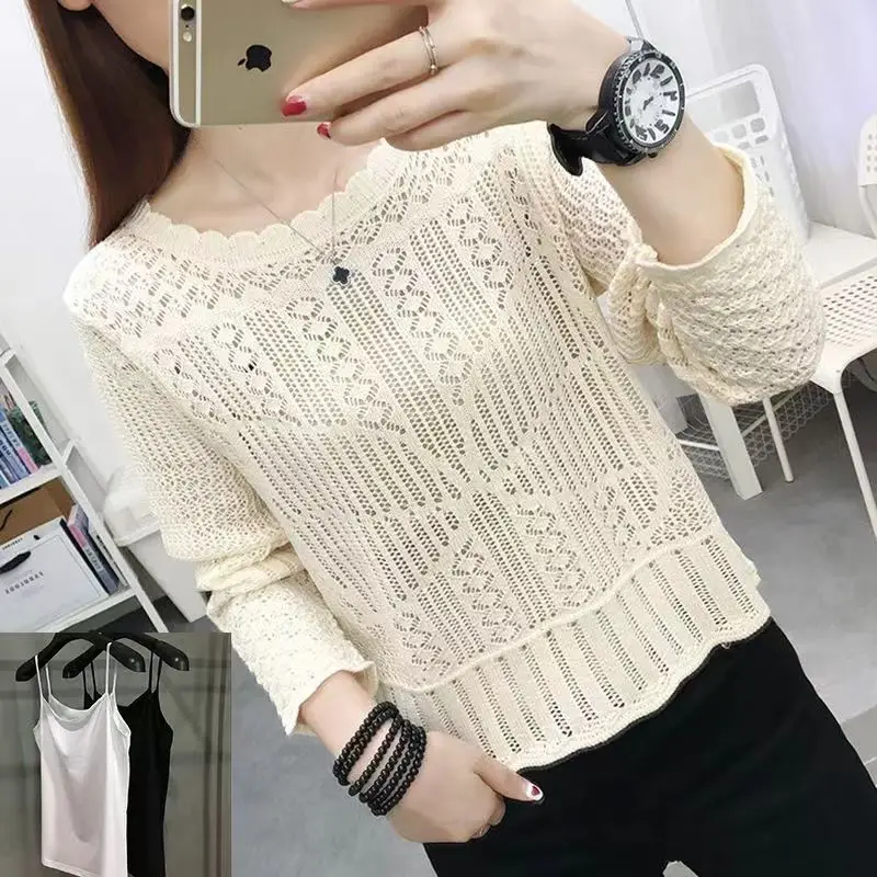 

Thin Hollow Sweater for Women's Summer New Top Fashionable Breathable Thin Shirt