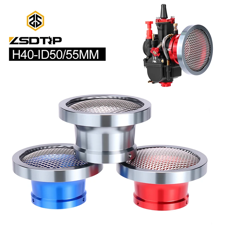 

ZSDTRP H40 50/55 мм для карбюратора PWK 21-34 мм, модифицированная чашка воздушного фильтра для мотоцикла со съемной сеткой, ветровая чашка