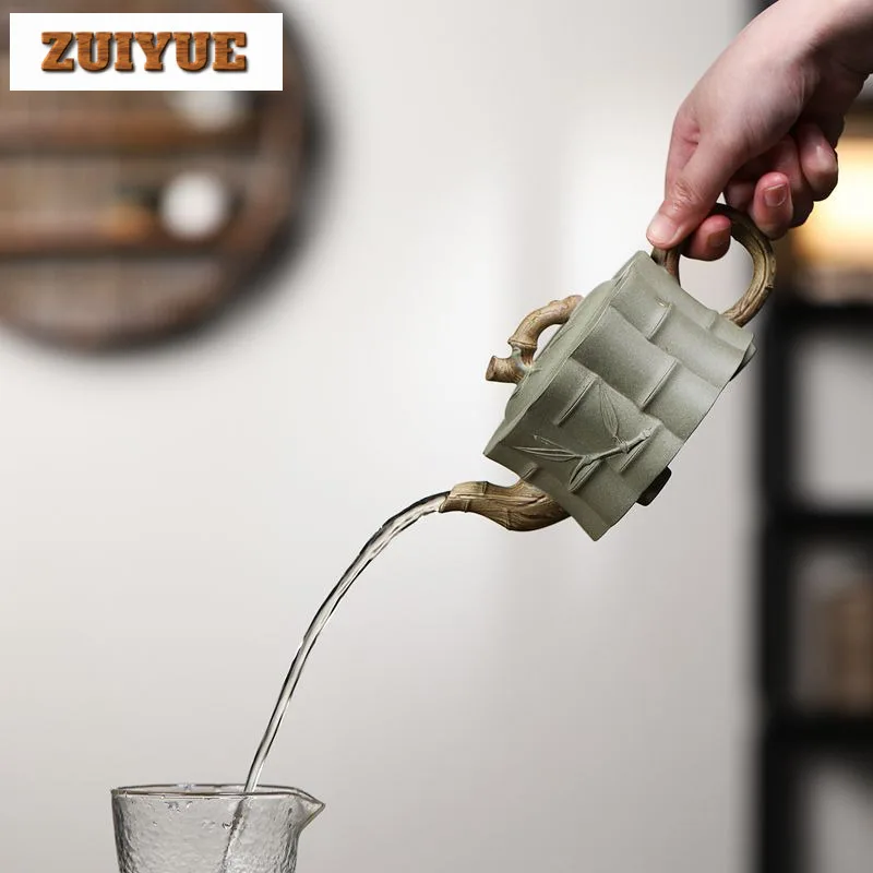 360ml Elegant Yixing Purple Clay Teapot Handmade Pot Raw Ore  Bean Green Mud Tea Maker Kettle With Infuser Chinese Zisha Tea Set
