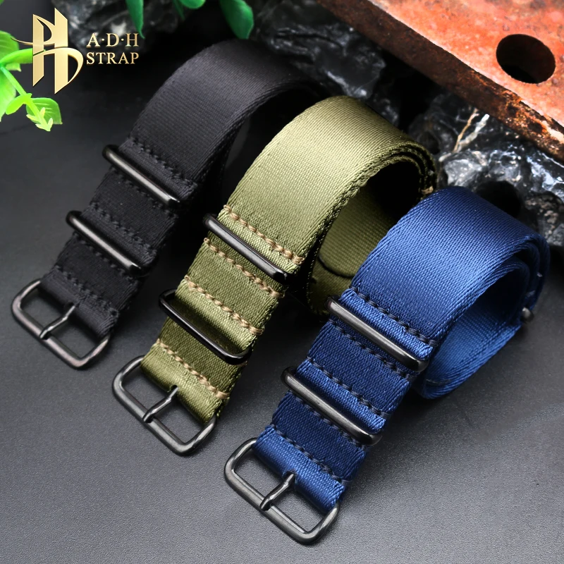 Integrated Waterproof Nylon Watch Strap For Seiko No.5  Black Green Water Ghost SRPD79K1 SRPD77K1 SRPJ37K1 Watch Band 22mm Belt