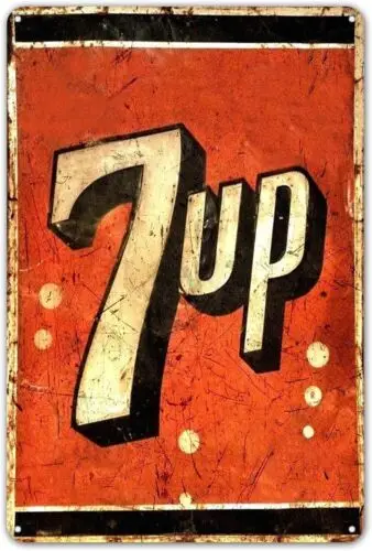 7 Up Vintage Advertising 1940s Tin Sign 8 x 12