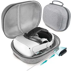 Hard Carrying Case with Charging Port for Oculus Quest 2/Meta, Hard Shell Carrying Travel Case Storage for VR Gaming Accessories