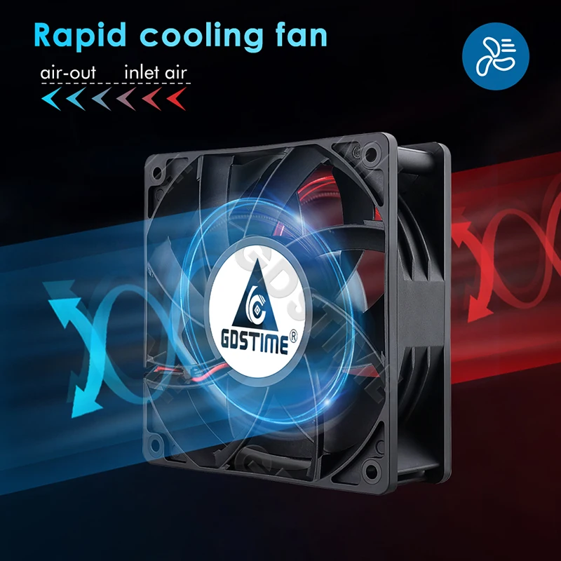 GDSTIME 12038 Fan 24V 12V 5V CPU Cooler 120mm*38mm Brushless Cooling Fan 120mm fan for PC Cabinet & Btc Machine Chassis Cooling