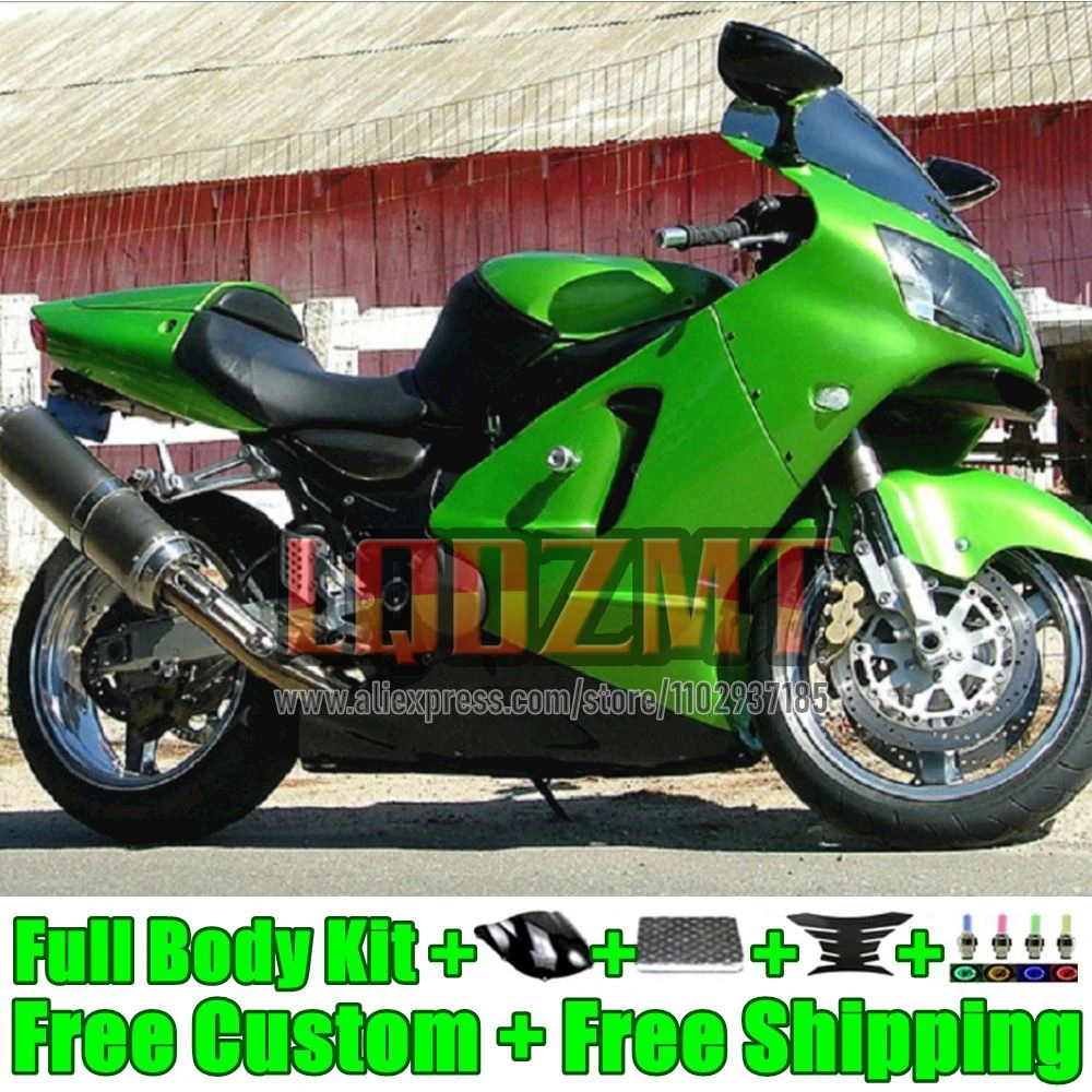 Body+Tank For KAWASAKI green stock NINJA ZX 12R 1200CC 58No.29 ZX12R 2002 2003 2004 2005 2006 ZX-12R 02 03 04 05 06 OEM Fairing