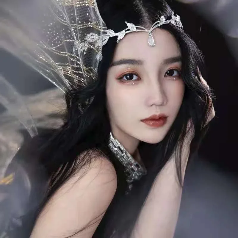 Creative Shape Fashion Gifts Elf Crown Eyebrows Heart-Shaped Ethnic Forehead Orientals Gentle Elegant Headband Birthday Gift
