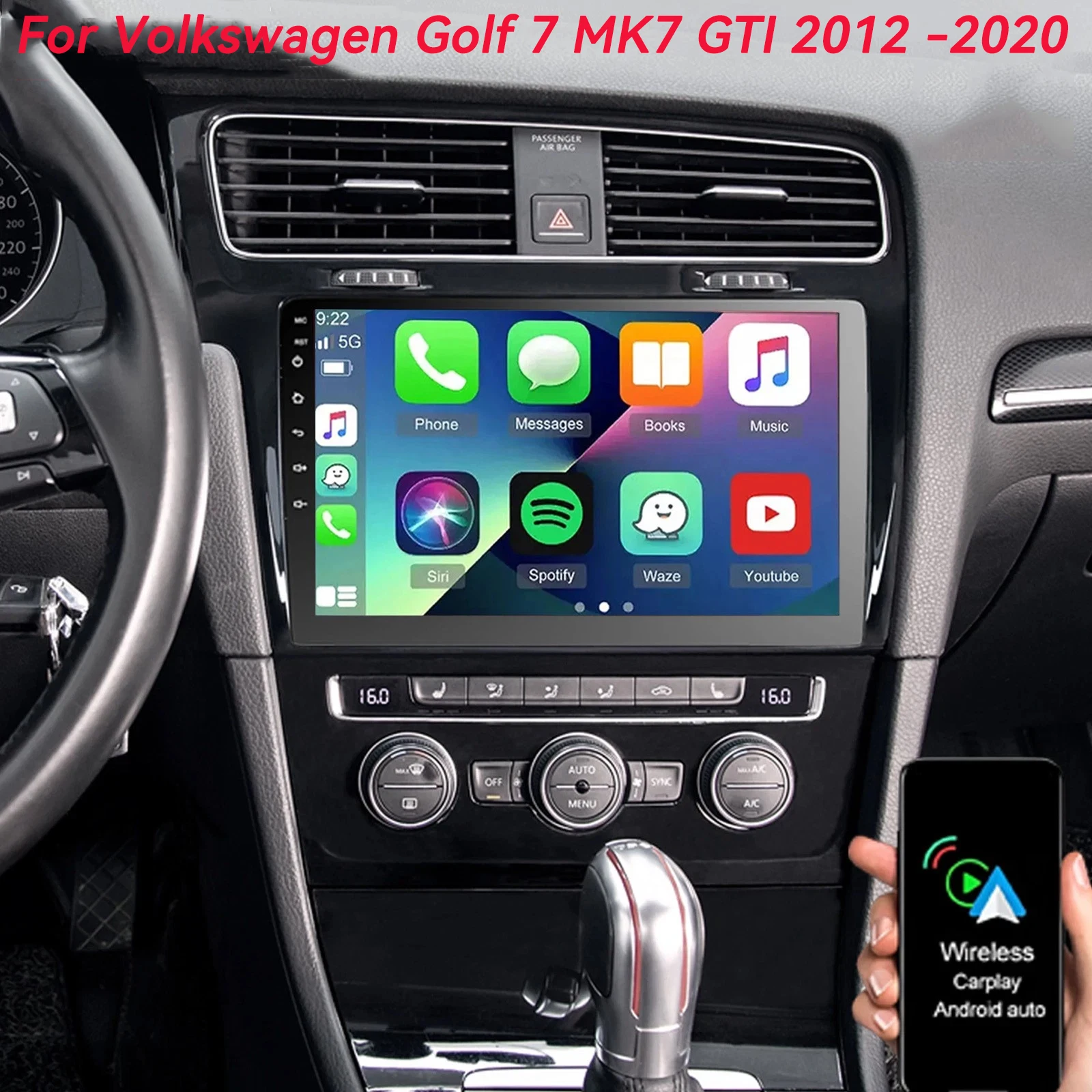 

Автомагнитола Android 16 Carplay для Volkswagen VW Golf 7 MK7 GTI 2012-2020, мультимедийный видеоплеер, GPS, 2 Din, автомагнитола