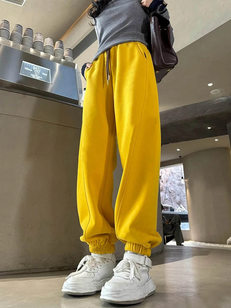 Pantaloni casual da donna a vita alta Thiened Fce Pantaloni larghi Primavera 2025 Pantaloni Harlan All-Match Faionable