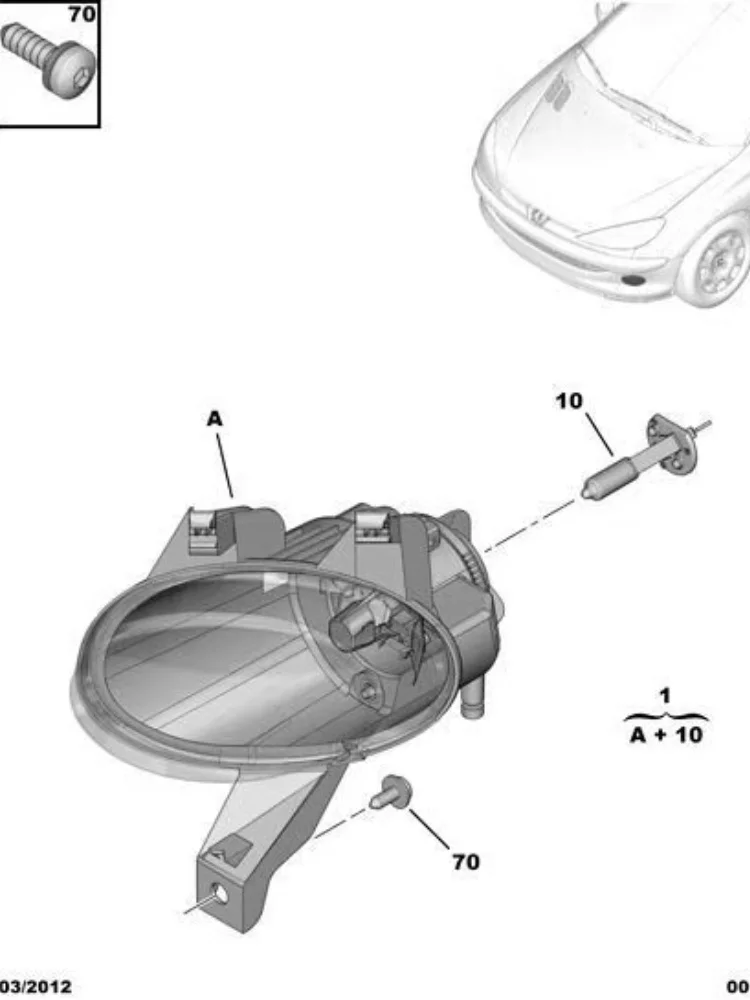 6204T2 6205T2 for Peugeot 206 206CC 2001-2008 Fog Lamp Front Fog Lamp Anti fog Lamp