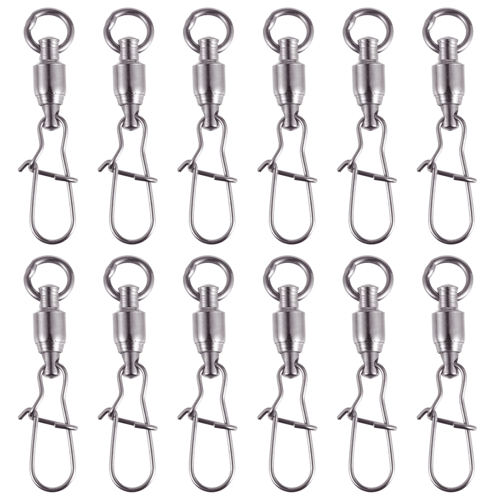 

20 Pcs Fishhooks Connector Stainless Steel Swivel Rolling Ring Fishing Lures Snap Bass Freshwater Saltwater Gear Accessories