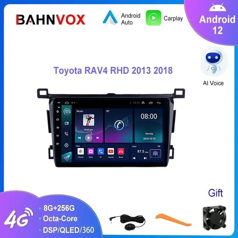 

9" Android 12 Car Radio for Toyota RAV4 RAV 4 2013-2018 GPS Navigation Carplay Stereo Multimedia Video Player Stereo Screen 2din