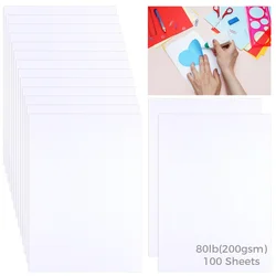 White Cardstock 100 Sheets Hard Cover Card Stocks 200gsm 75lb Thick Paper A4 Arts And Crafts Sketches Invitations Business Card